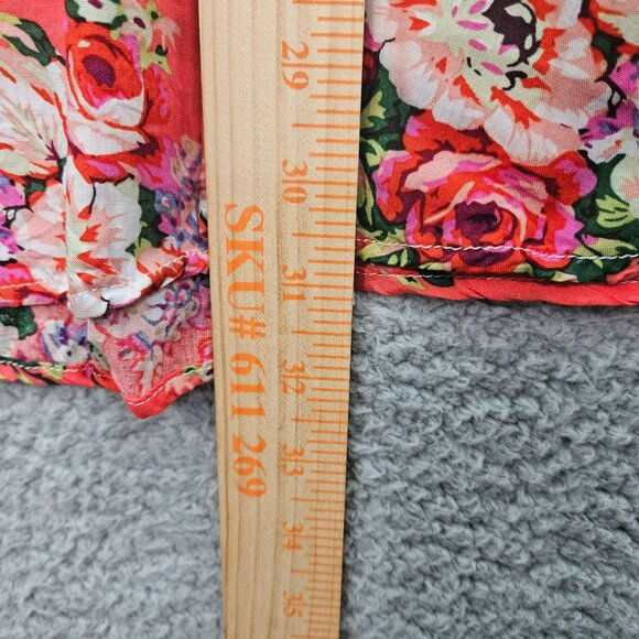 Umgee womens Floral Lace Sleeveless Tunic Top size Medium Red Ivory Boho Chic - Picture 5 of 6